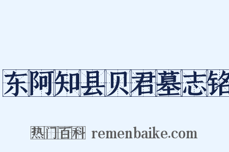 东阿知县贝君墓志铭是什么意思的图片